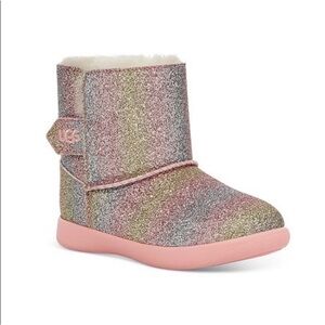 Ugg toddler “Keelan” metallic rainbow glitter boots - size 6